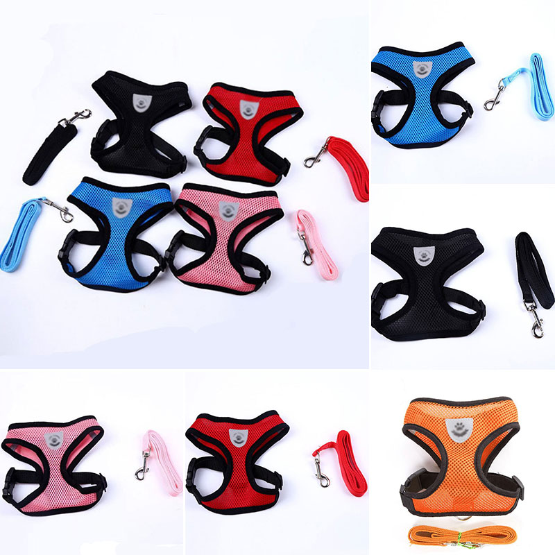 Breathable Small Dog Pet Harness and Leash Set Puppy Cat Vest Harness Collar For Chihuahua Pug Bulldog Cat arnes perro