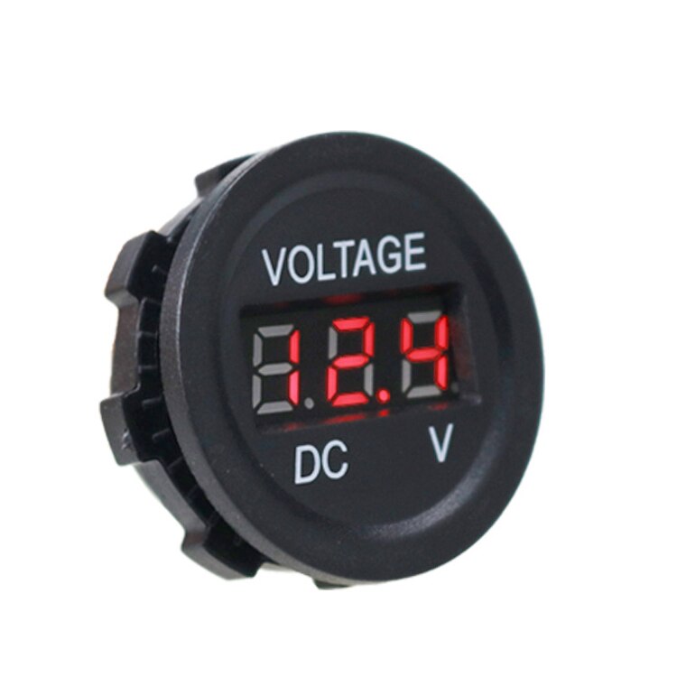 Voltmètre numérique rond étanche | Mini bateau de voiture moto, voltmètre numérique, panneau de, Volt mètre testeur de tension, écran de moniteur: Rouge