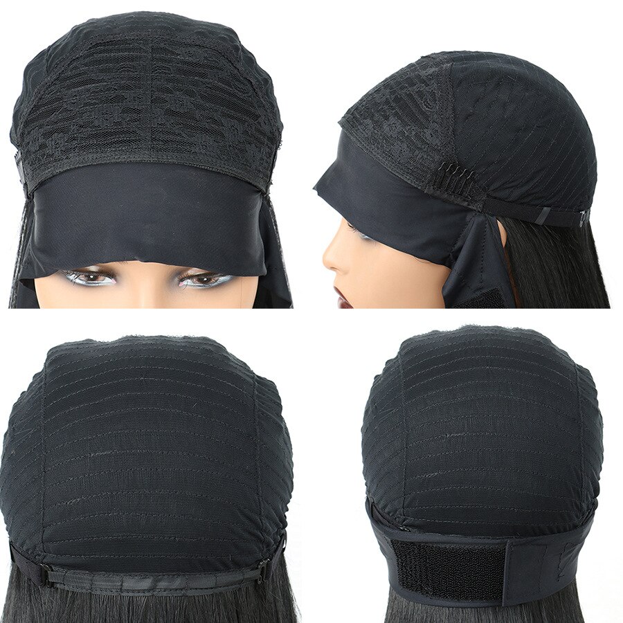 GURUILAGU Short Braided Box Braids Wigs For Black Women Synthetic Hair Headband Wig Women Braided Wigs African Natural Bob Wig