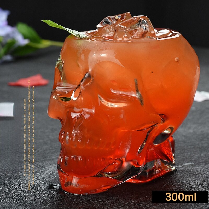 Verre à vin crâne pour cocktail, 300ml, pour fête, spécial Halloween, whisky , vin rouge: 300ml