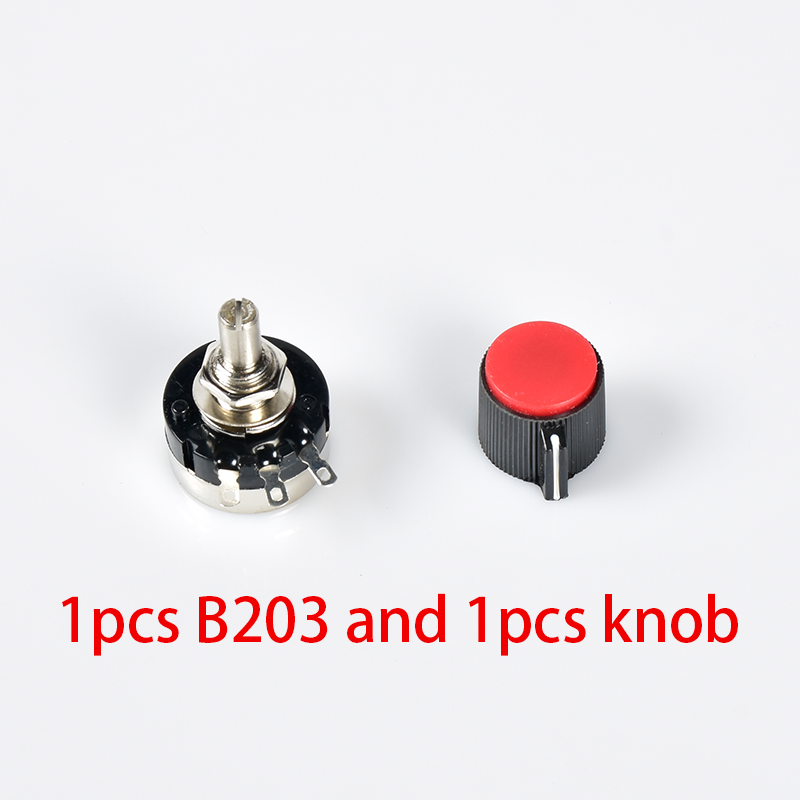 RV24YN-B203 Potentiometer and knob 2W 20K ohm carbon film governor battery car Adjustable resistance console Repair parts: B203 and No 2 knob