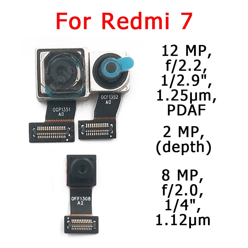 Originele Voor Achter Back Camera Voor Xiaomi Redmi 7 Belangrijkste Facing Camera Module Flex Kabel Vervangende Onderdelen