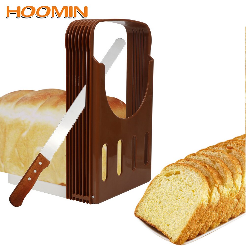 HOOMIN Toast Brood Slicer Stand Plastic Bakvormen Snijden Tool Loaf Cutter Rack Opvouwbare Cutting Guide Keuken Accessoires