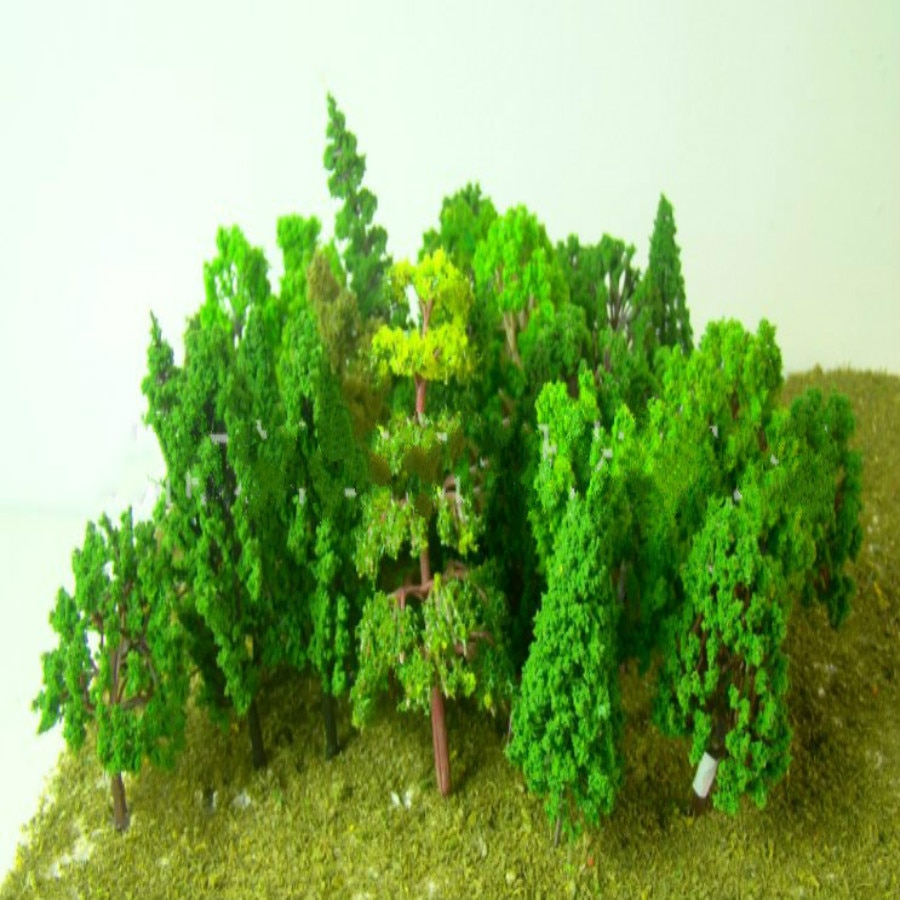 30 Stks/partij Model Groene Bomen Gemengde Draad En Plastic Model Landschap Trein Layout Tuin Landschap Miniatuur