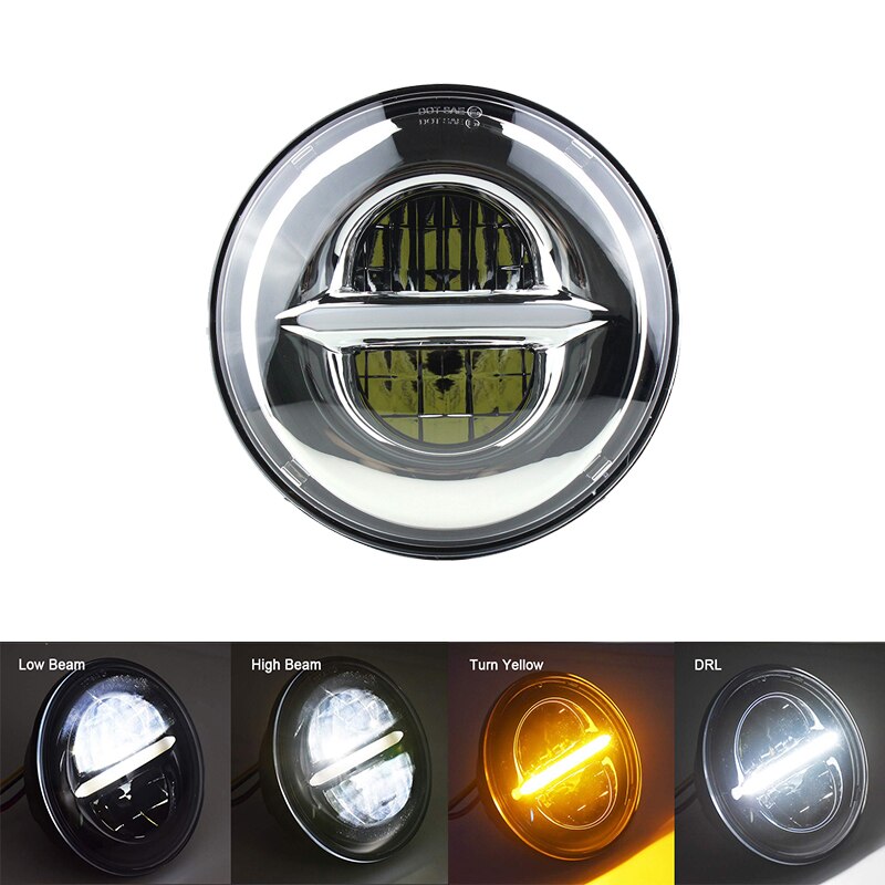 neue stil Chrom 5,75 Zoll LED Scheinwerfer 5 3/4 "LED DRL 50W motorrad scheinwerfer für Sportster 883 XL883 FXCW: Typ M