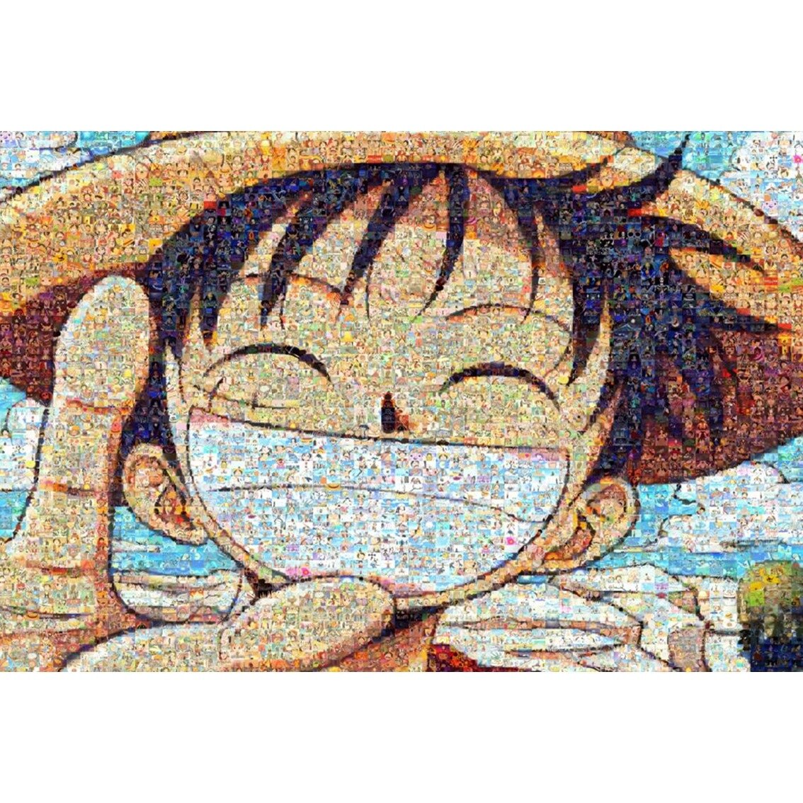 Pirates One Piece Jigsaw Puzzle 5000 Pieces Super King Jigsaw Puzzle 1000 Pieces of Wood Adult Luffy Cartoon: Cute Luffy Mosaic Wood 1000 Pieces Send Poster