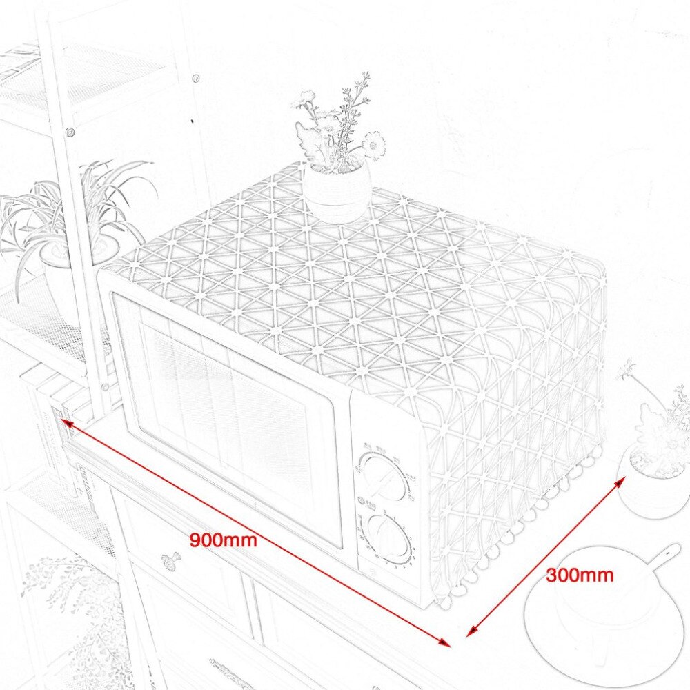 Modern Style Linen Cover Microwave Dust Proof Cover Microwave Oven Hood Home Decor Microwave Towel With Pouch Home Supply