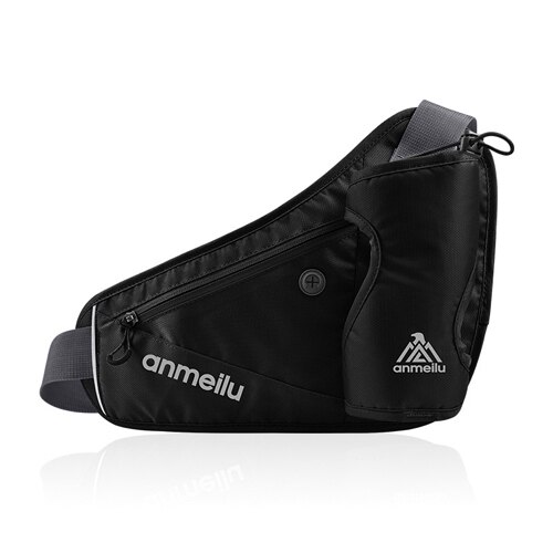 Femmes hommes en cours d'exécution sac de taille avec poche de bouteille d'eau Marathon Jogging ceinture d'hydratation bouteille d'eau hanche taille Pack: only black bag