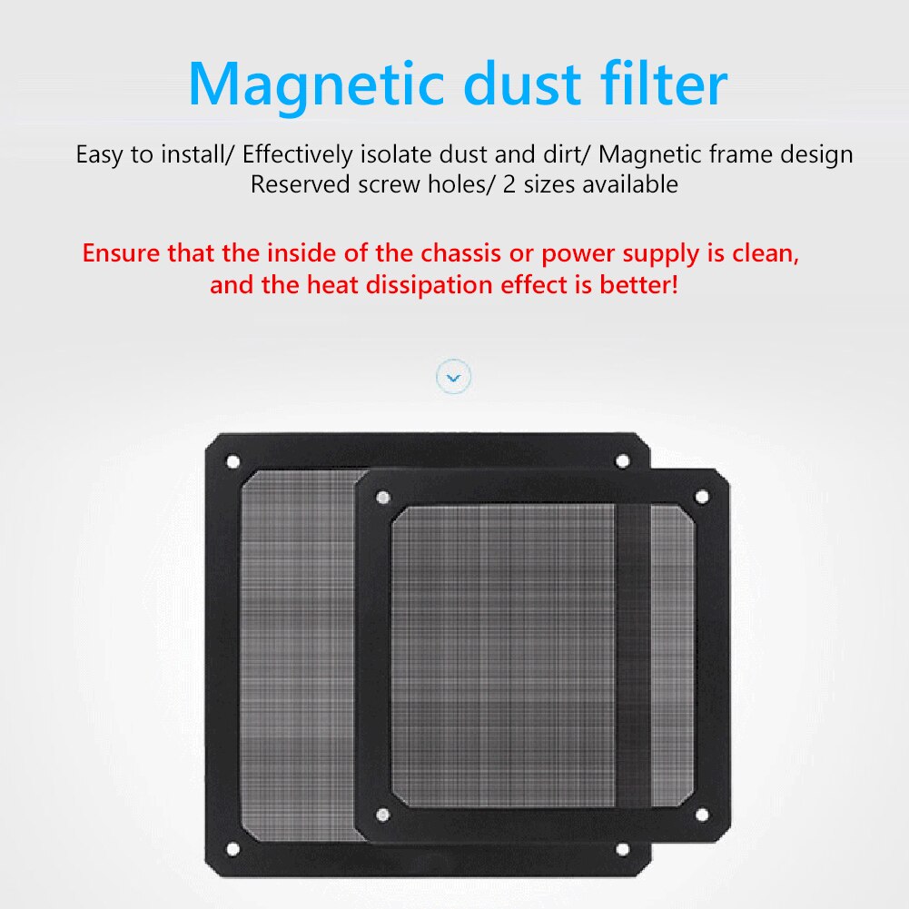 Filtro de malla antipolvo para PC, Marco magnético de 8CM, 12CM, 14CM, accesorios para PC, ventilador de refrigeración con imán, funda de malla para ordenador a prueba de polvo