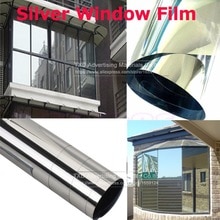 50 cm X 300 cm/Lot Zilver Glasfolie Spiegel Isolatie Stickers Solar Reflecterende Zilveren Building Venster bescherming Film