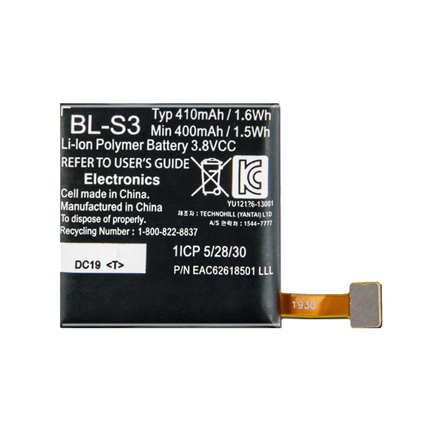 Strumento gratuito + BL-S3 410mAh orologio batteria agli ioni di litio per LG G orologio R W110 W150 orologio