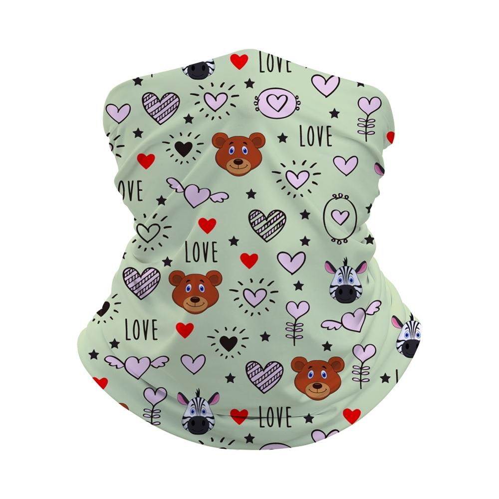 Bandeau Bandana sans couture pour enfants, imprimé d'animaux de dessin animé, masque facial, écharpe tubulaire, cagoule élastique
