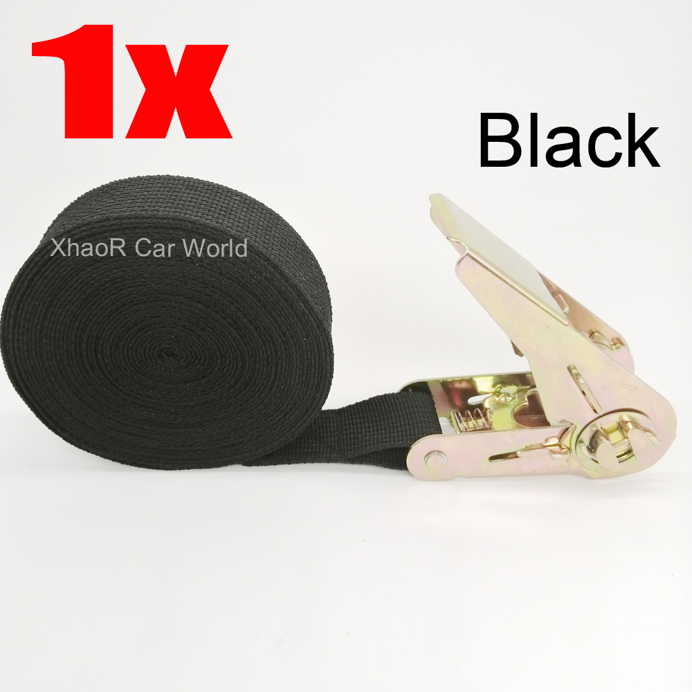 4m Tensioning Belts Adjustable Cargo Straps for Truck Boat Ratchet Tie-Down Belt for Luggage Bag Goods Bind Belt Car Accessories: Black