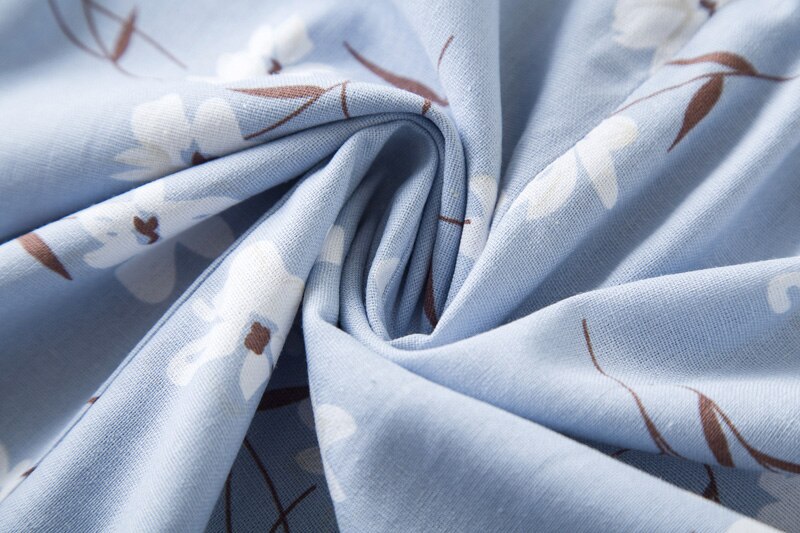 Sommer cheongsam ung pige blå hvid blomstret kjole i kinesisk stil