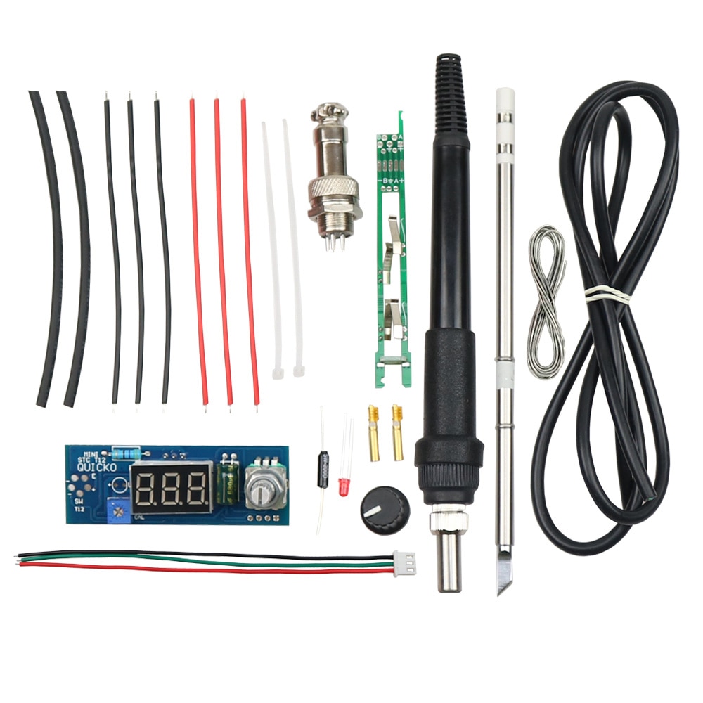 Elektrisk enhed digital loddejern station temperaturregulator kits til hakko  t12 håndtag diy kits m / led vibrationsafbryder