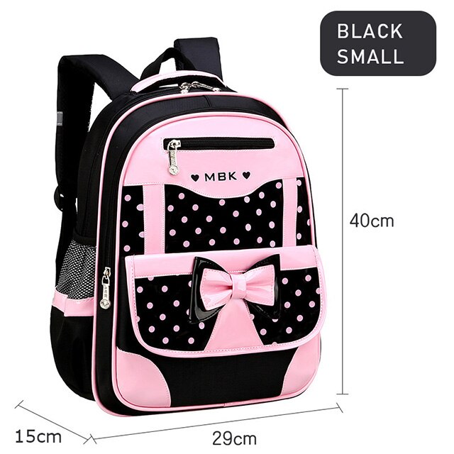 Skoletasker til piger søde søde prinsesse børn rygsæk børn bogtaske grundskole rygsæk høj quatily skoletaske: Lille sort