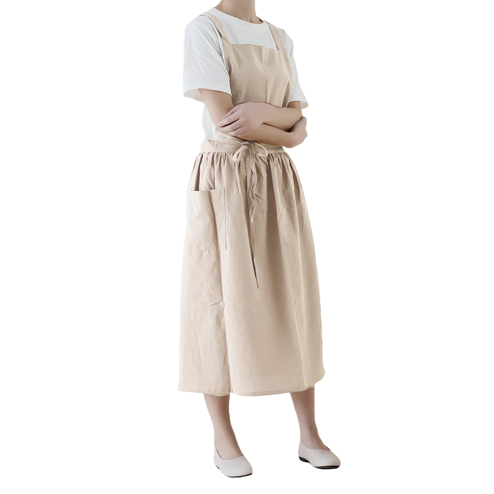 nordisch Einfache Floristen Schürze Baumwolle Leinen Gartenarbeit Kaffee geschäfte küche Schürzen Für Kochen Backen Restaurant Schürze: C