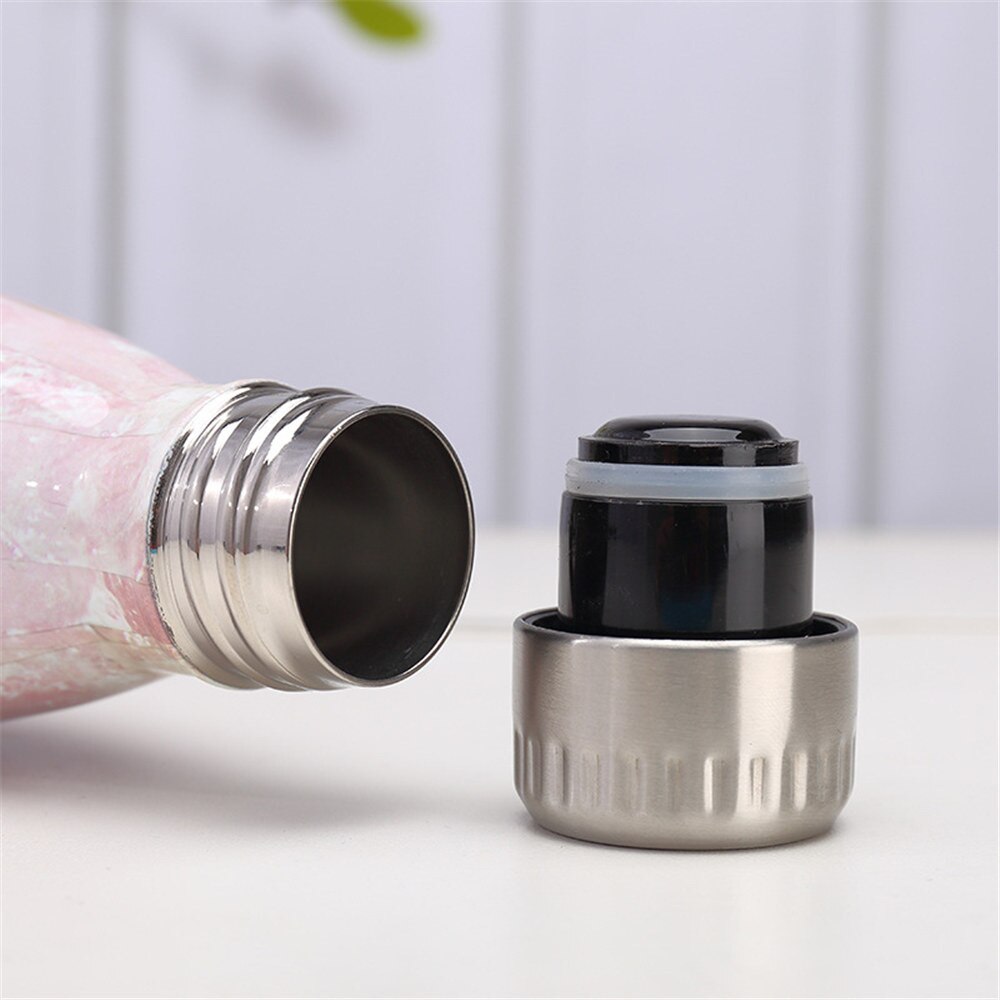 Marmor Druck Wasser Flasche Isolierte Tasse 500ml Edelstahl Bahre Kaffee Thermos Flasche Sport Reise Trinken Flasche