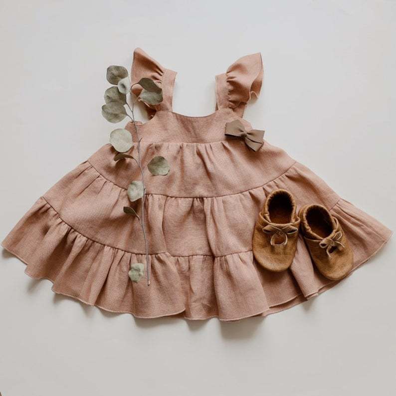 Baby Meisjes Kleding Baby Katoenen Linnen Jurk Zomer Zonnejurk Mouwloos Leuke Kant Verstoorde Kids Prinses Lange Rok Peuter