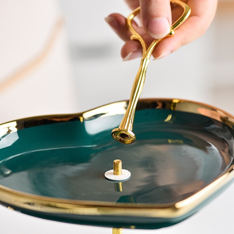 2 Tier Ceramic Cake Stand,Dessert Stand,Cupcake Stand,Tea Party Pastry Serving Platter,Food Display Stand for Tea/Coffee