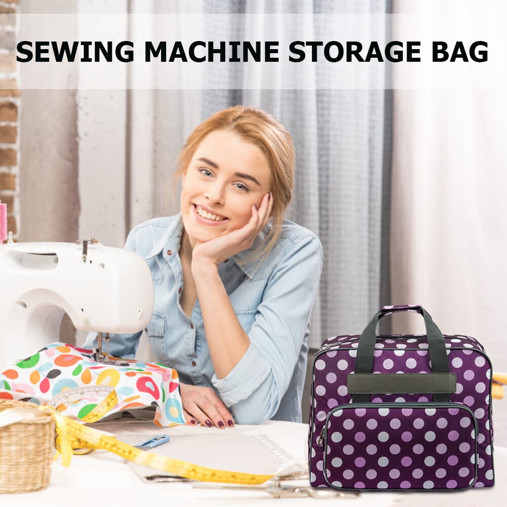 Portable Dots Print Sewing Machine Bags Woolen Yarn Crochet Kit Storage Bag Multi-functional Sewing Machine Sack