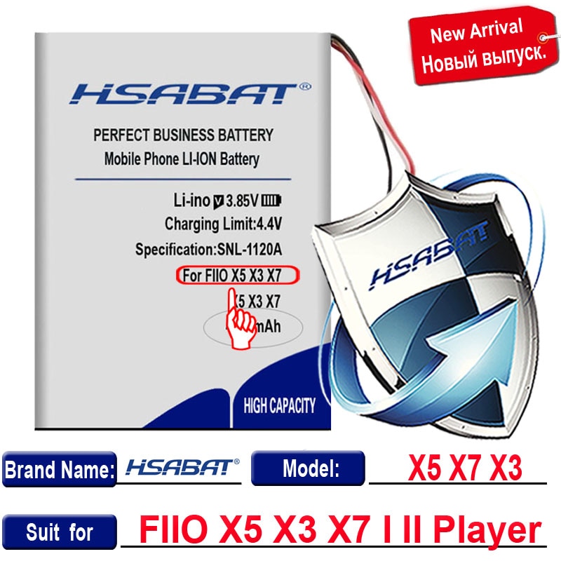 Akumulator HSABAT X5 4500mAh robić głośnika FIIO X5 X3 X7 I II