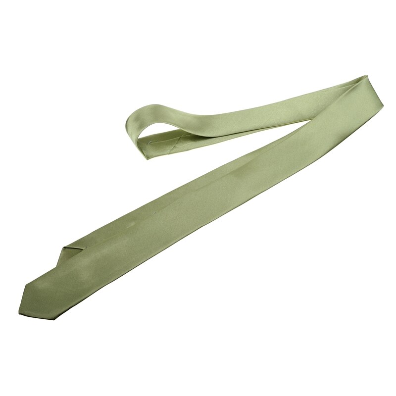 Unisex Casual Necktie Skinny Slim Narrow Neck Tie -light green