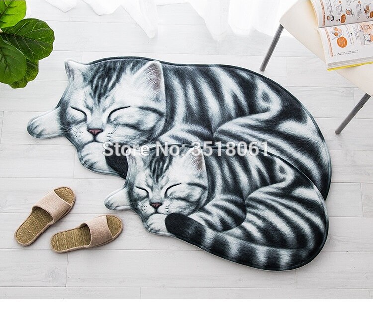 LYN & GY Japon Style Chat Forme Tapis de Sol Anti-dérapant Cuisine Tapis Toilettes Tapete D'absorption D'eau antidérapant Tapis Porche Paillasson