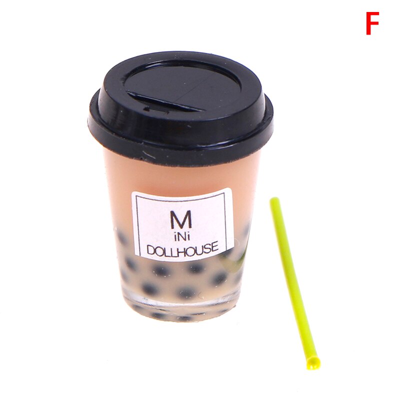 Thee Water Cup Aardbei Banaan Miniatuur Poppenhuis Accessoires Cups Keuken Speelgoed Mini Milkshake Ijs Citroen Melk Fruit: F