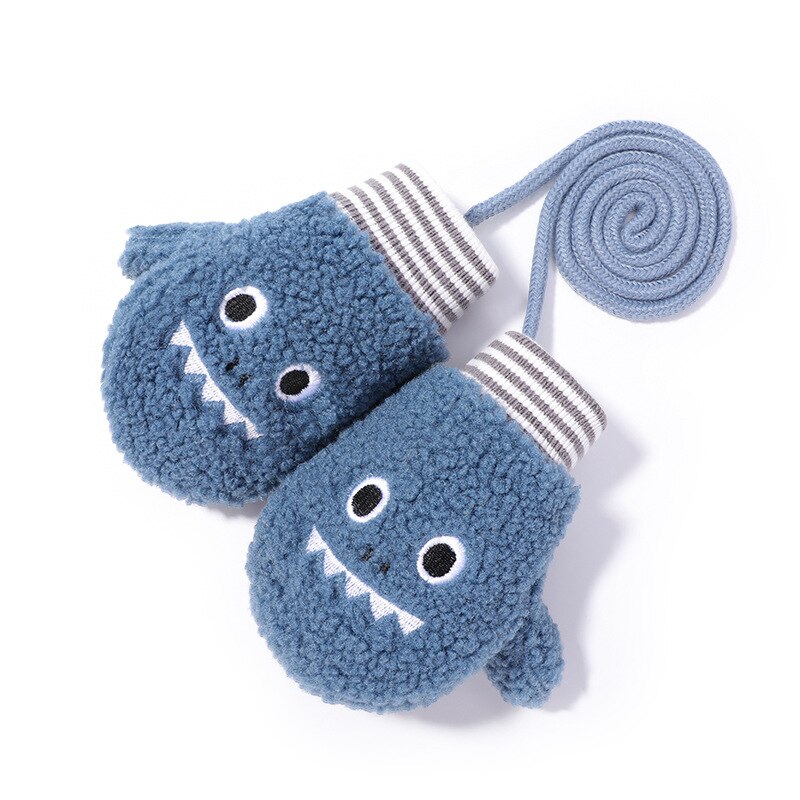 Products For Autumn And Winter Children'S Mittens Cute Warm And Cold-Proof Plus Cashmere Anti-Lost Gloves: C