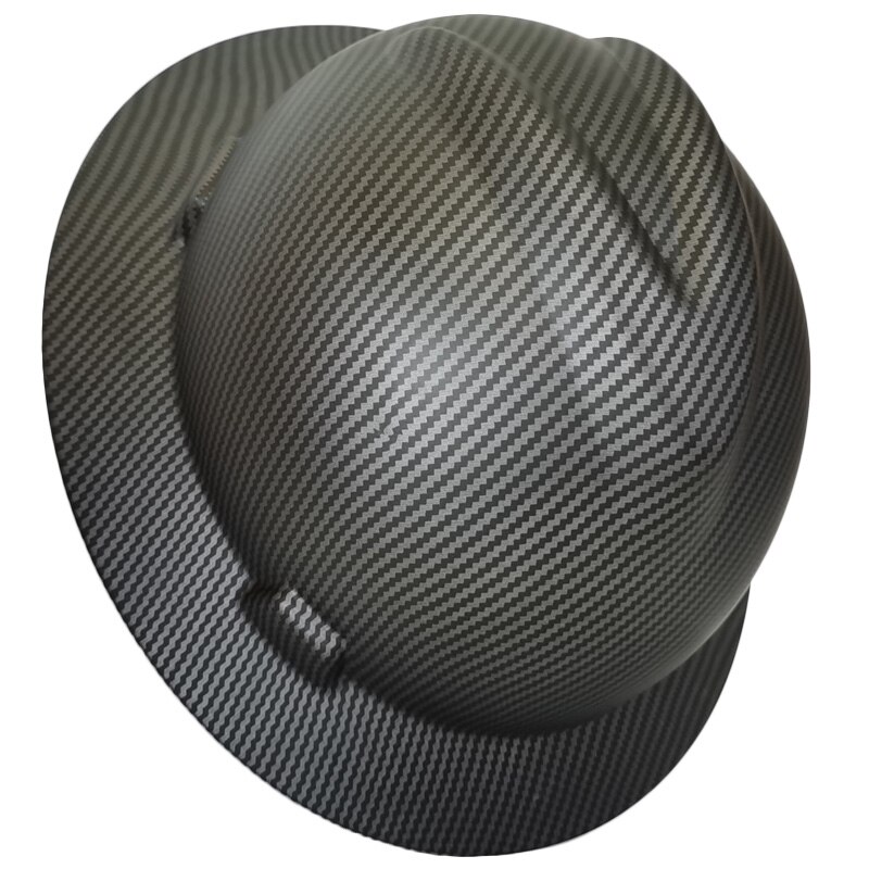 DARLINGWELL Full Brim Hard Hat Lightweight HDPE Safety Helmet Carbon Fiber Color Work Cap Construction Railway Metallurgy Mine: Matt black