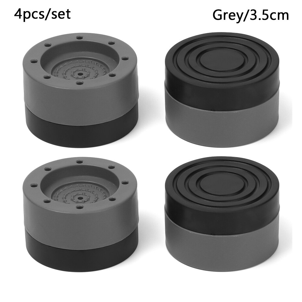 4Pcs Anti-Vibration Washing Machine Dryer Support Rubber Mat Non-Slip Holder Foot Universal Feet Pads Fixed Non-Slip Pad: 3.5cm  Grey