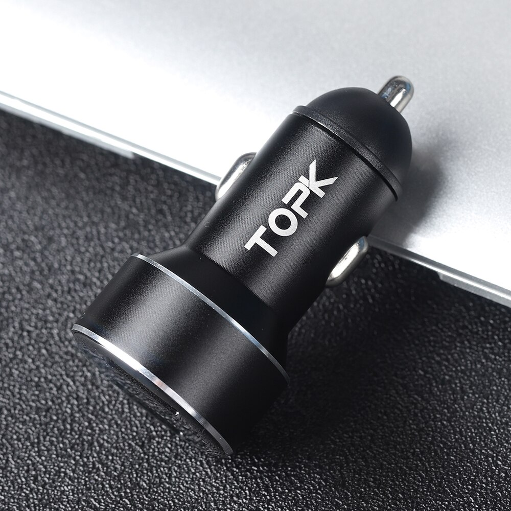 TOPK G209 Dual USB LED Voltage/Current Display Car Charger 3.1A For iPhone x xs max Fast Charging For Smart Phone Tablet