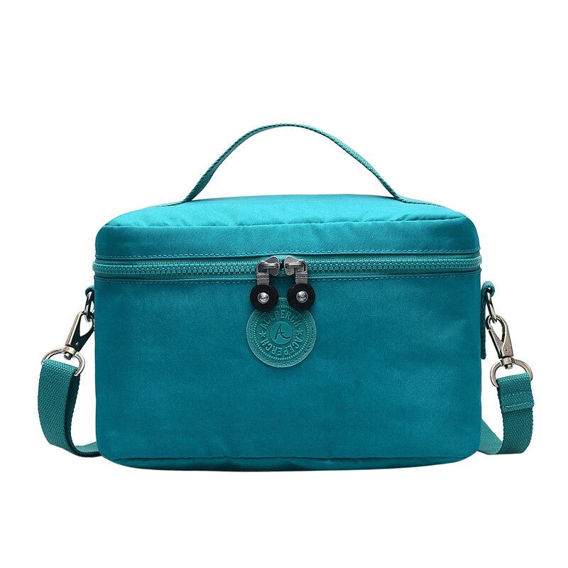 ACEPERCH Women Original Lunch Bags Kids Thermal Cooler Food Insulated Nylon Box Tote Bag Girl Waterproof Travel Lunch Cases Bag: Green