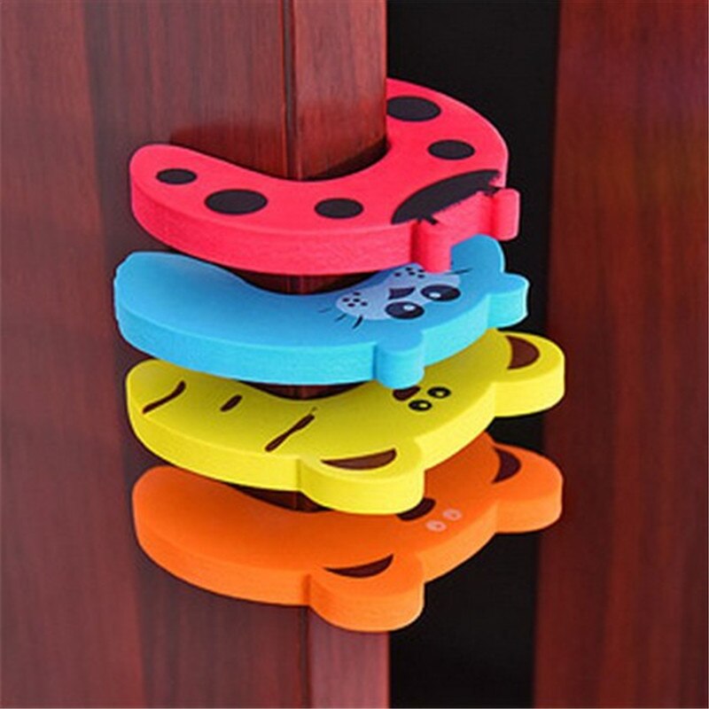 5pcs/Set Door Stops Cartoon Animal Door Stopper Shockproof for Home Bedroom Anti-pinching Kids Finger Safe Soft Door Stopper