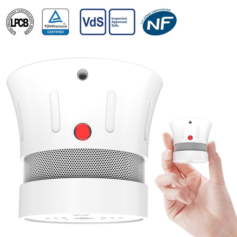 Cpvan røgsensor brandalarm smart røgdetektor lav batteri påmindelse beskytte alarm sensor  en14604 ce certificeret branddetektor
