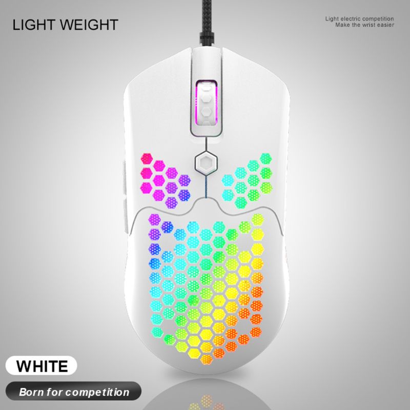 M5 Hollow-out Honeycomb Shell Gaming Mouse Colorful RGB Backlit Light Wired Mice