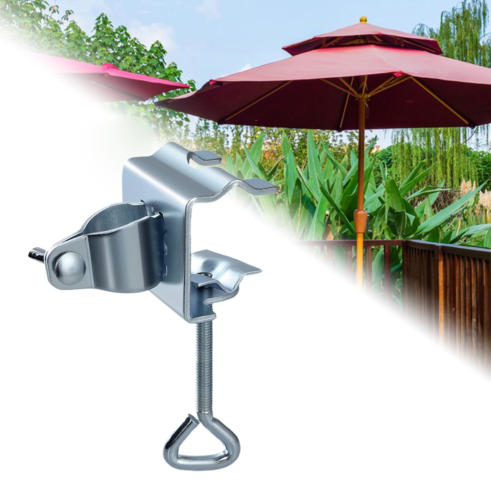 Pince à parapluie pour terrasse, camping, cour, clôture et jardin, support de parapluie, support de balcon