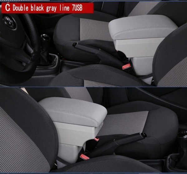 Für Chevrolet Funken III armlehne Kasten Universal- Wagen center konsole änderung zubehör doppel angehoben mit USB: C-grau