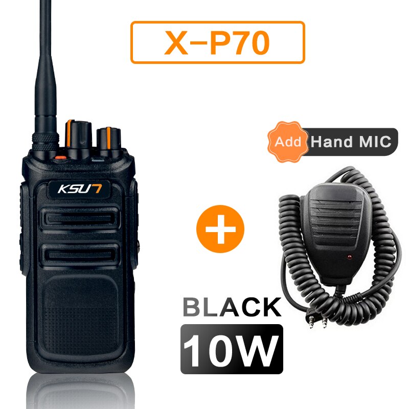 10W Walkie Talkie Uhf Radio Handheld Walkie-Talkie Radio Zender Woki Toki Scanner Radio Walkietalkie IP67: X-P70 with mic