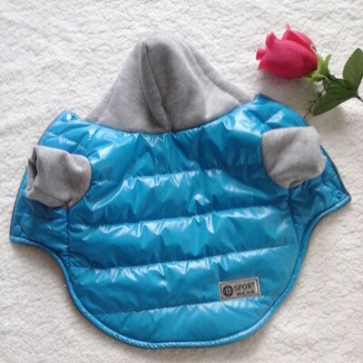 Ropa de invierno para perro mascota, chaqueta de plumas cálidas, abrigo impermeable, sudaderas con capucha de S-XXL para Chihuahua, perros medianos y pequeños: Blue / L