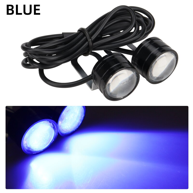 1 par de luces estroboscópicas para motocicleta, ojo de águila, luz de circulación diurna para motocicleta, faro antiniebla, accesorios para motocicleta: Gris oscuro