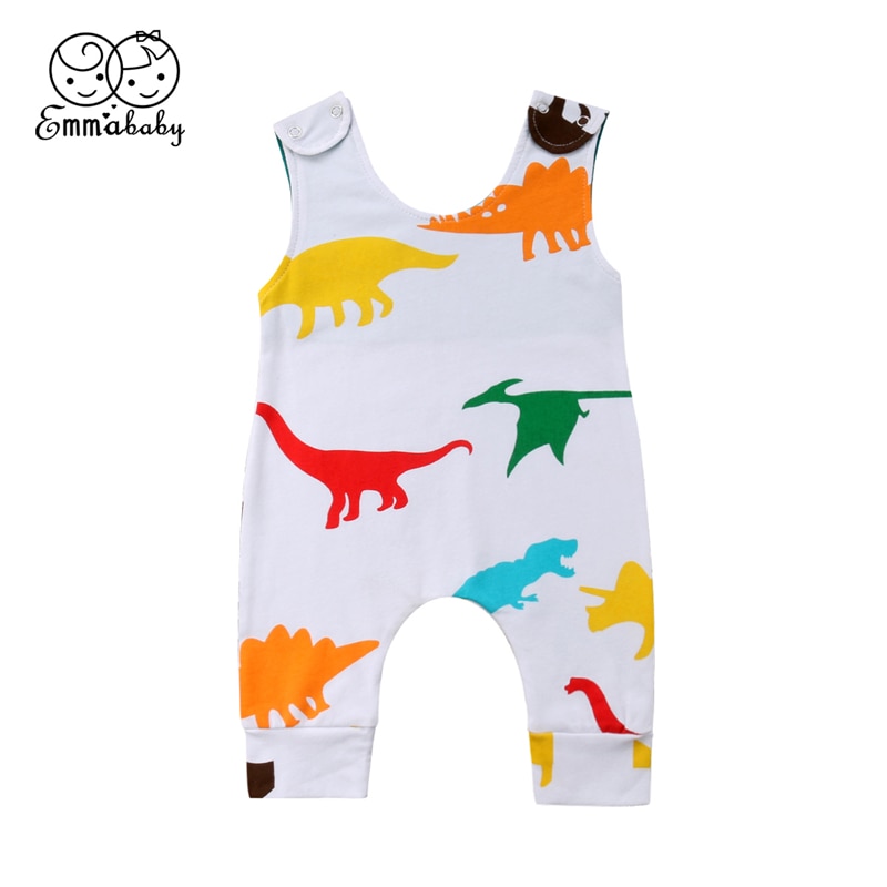 Zomer Pasgeboren Baby Jongens Meisjes Romper Dinosaurus Mouwloze Jumpsuit Sunsuit Kleding Peuter Kids Outfit