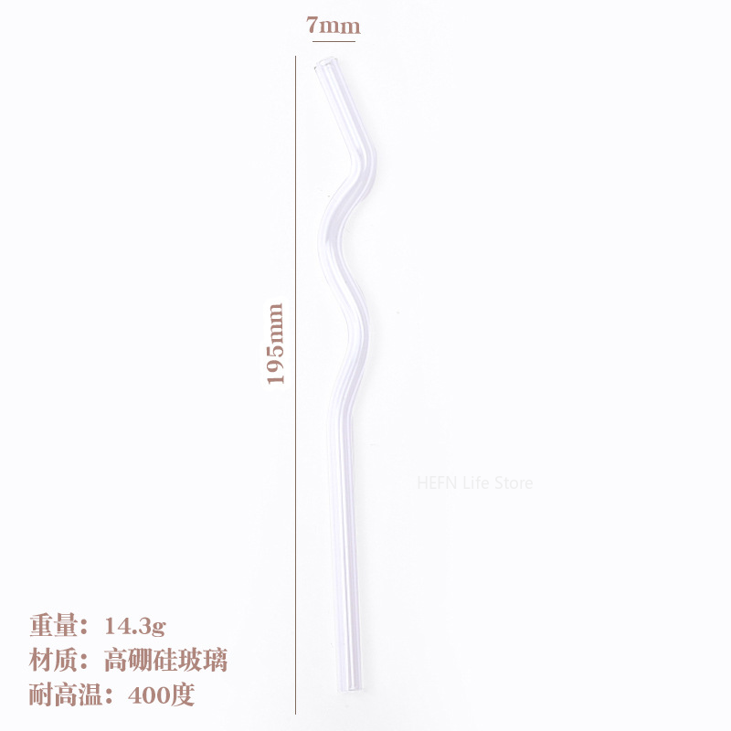 Falista kolorowa przezroczysta słomka robić picia słomka ze szkła borokrzemianowego szklana rurka upominki na przyjęcie barowe szklane słomki wielokrotnego użytku