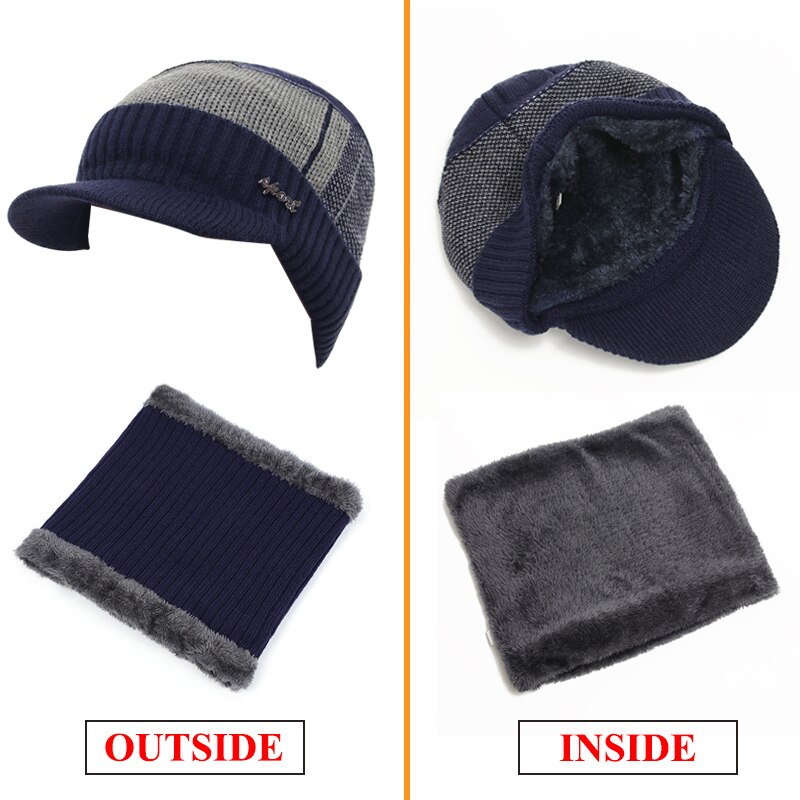 Chapeaux d'hiver pour hommes, bonnets, casquettes d'hiver, écharpes en laine, cagoules, masques, bonnets tricotés