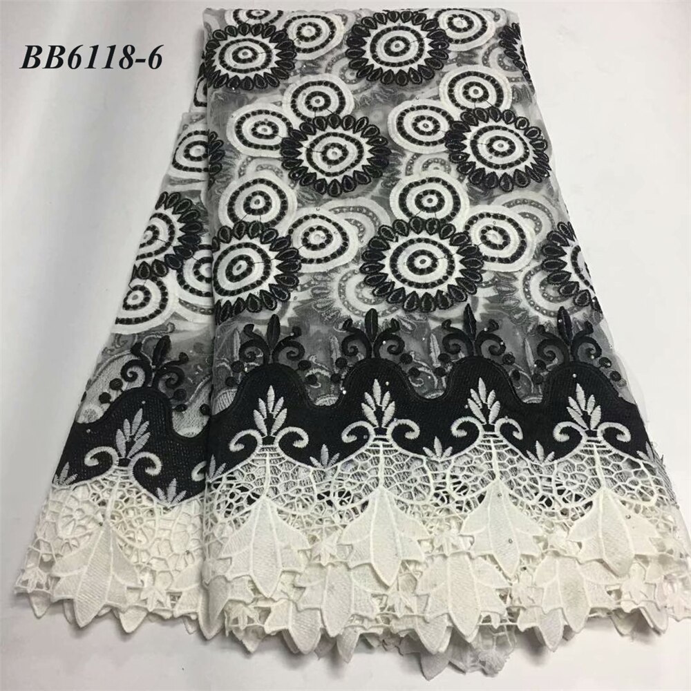 Afrikaanse Stijl Koord Netto Kant Borduurwerk Met Stenen Lady Party Gele Kleur 5 Yards