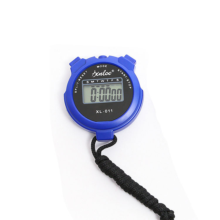 Cronómetro deportivo portátil de mano, pantalla Digital, contador de temporizador de Fitness, 4 colores para cronómetro deportivo, cronógrafo: Azul
