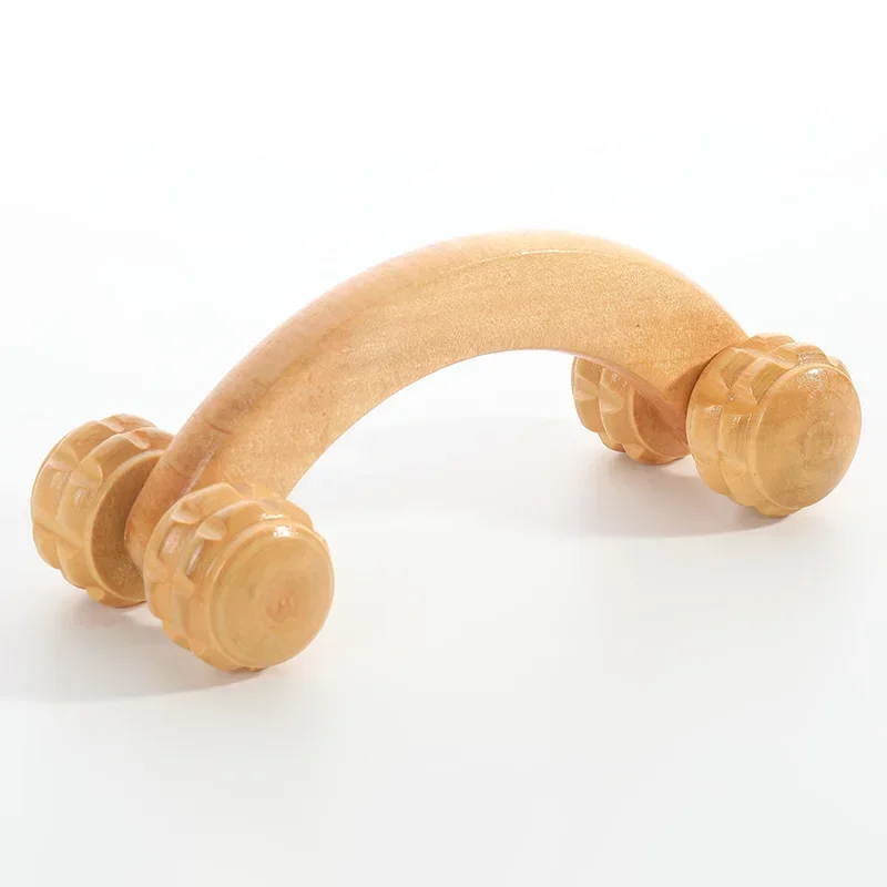 1-teiliges Massageroller-Werkzeug aus Holz, manuelles Massagegerät aus Holz, Rückenmassageroller aus Holz für Nacken, Bein, Rücken, tiefes Gewebe, Muskelmassagegerät: Orange