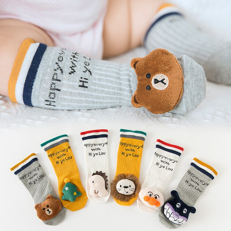 1pair Children's Baby Socks Soft Cotton Cartoon infant knee high socks Long Cute for Kids boys Girls 0-5 Years old cheap stuff