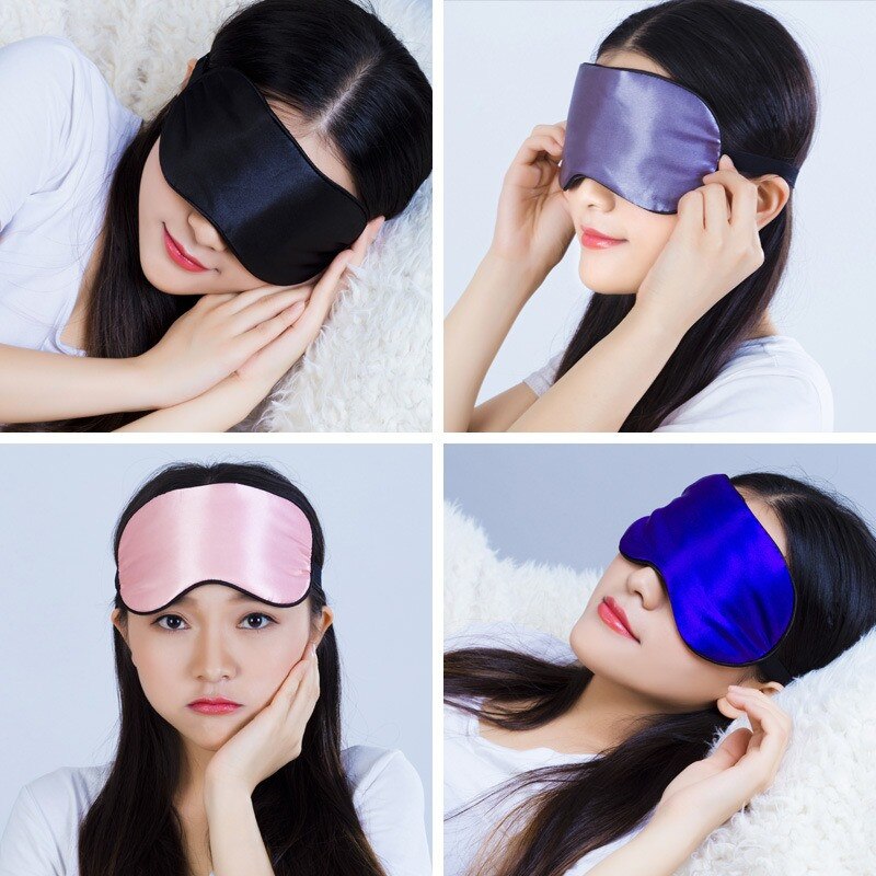 Schlaf Maske Natürliche Schlafen Seide Doppel-Seite Auge Maske Eyeshade Abdeckung Schatten Auge Patch Frauen Männer Weiche Augenbinde Reise zubehör